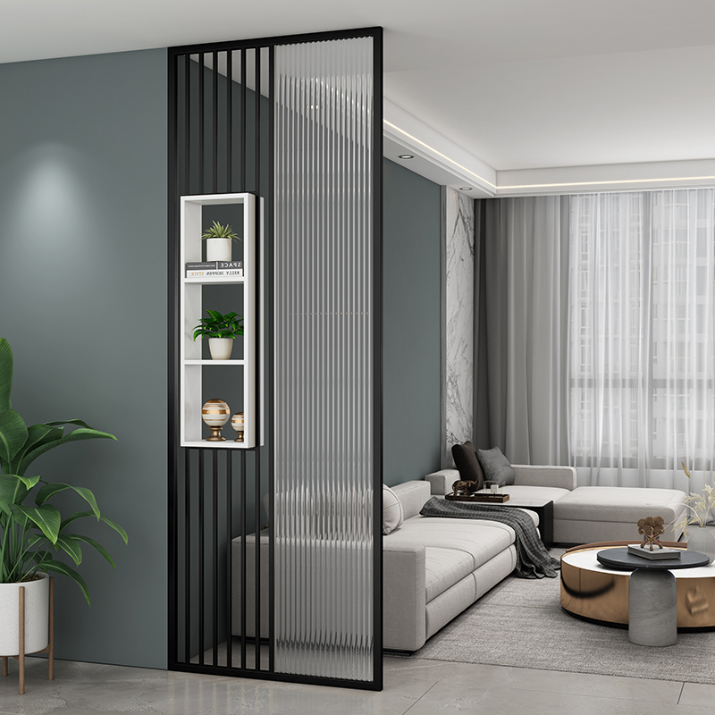 Shoji Screen Divider - Basit Modern Oluklu Temperli Cam Bölme