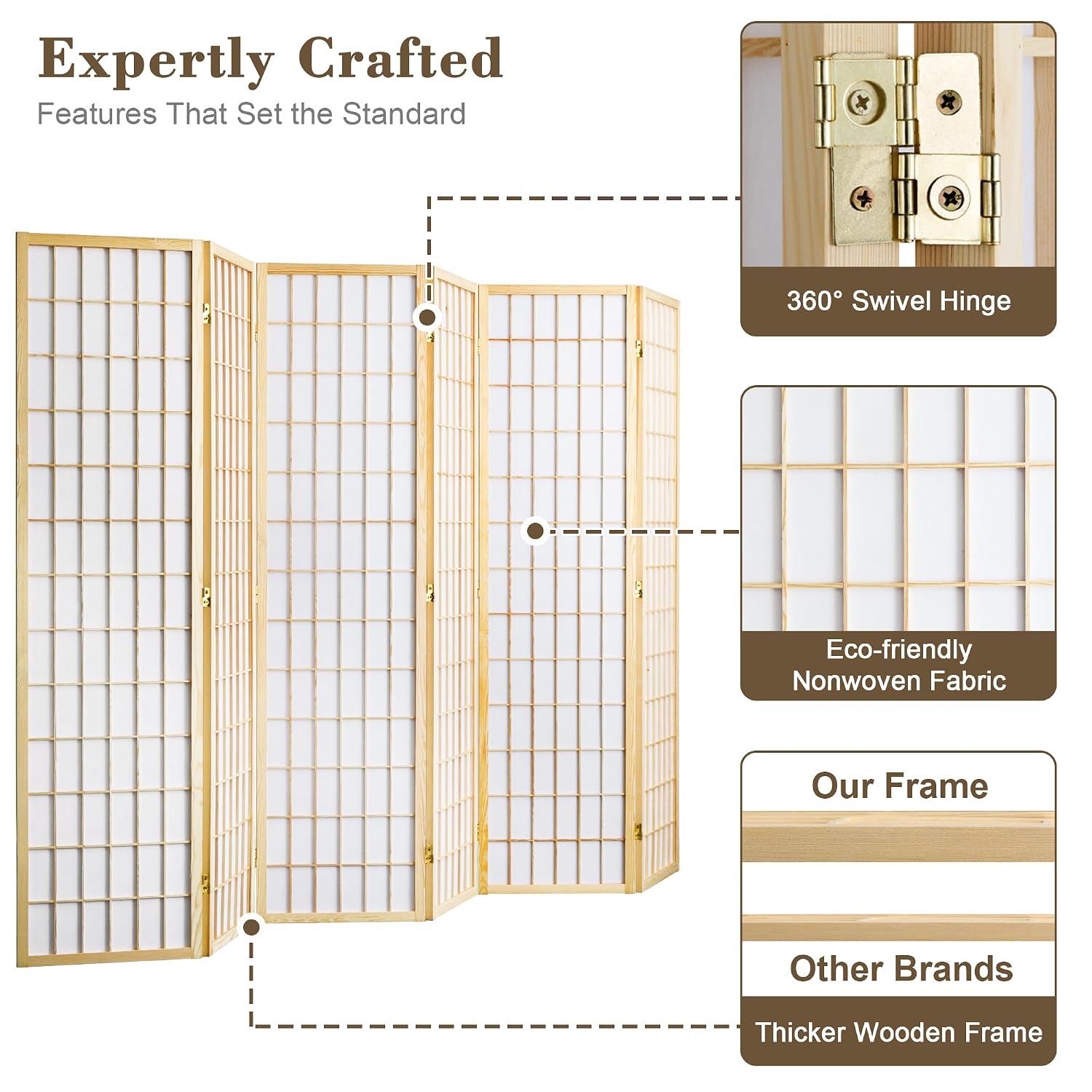 6 Panel Katlanır Oda Bölücü Gi - Shoji Screen Divider incelemesi ve fiyatı