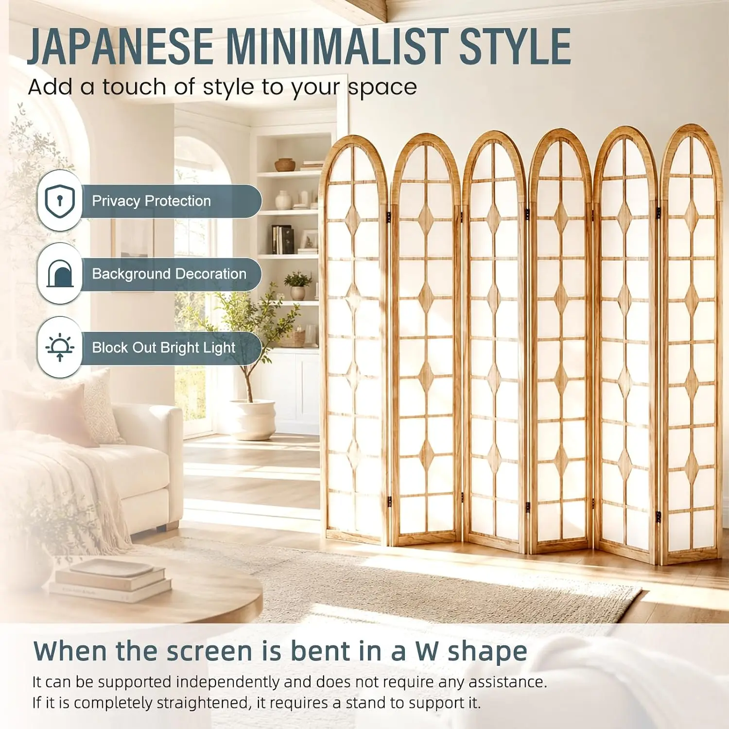 6 Panel Shoji Oda Bölücü, Ahşa - Shoji Screen Divider incelemesi ve fiyatı