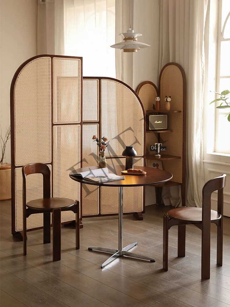 Retro katı ahşap Rattan Subare - Shoji Screen Divider incelemesi ve fiyatı