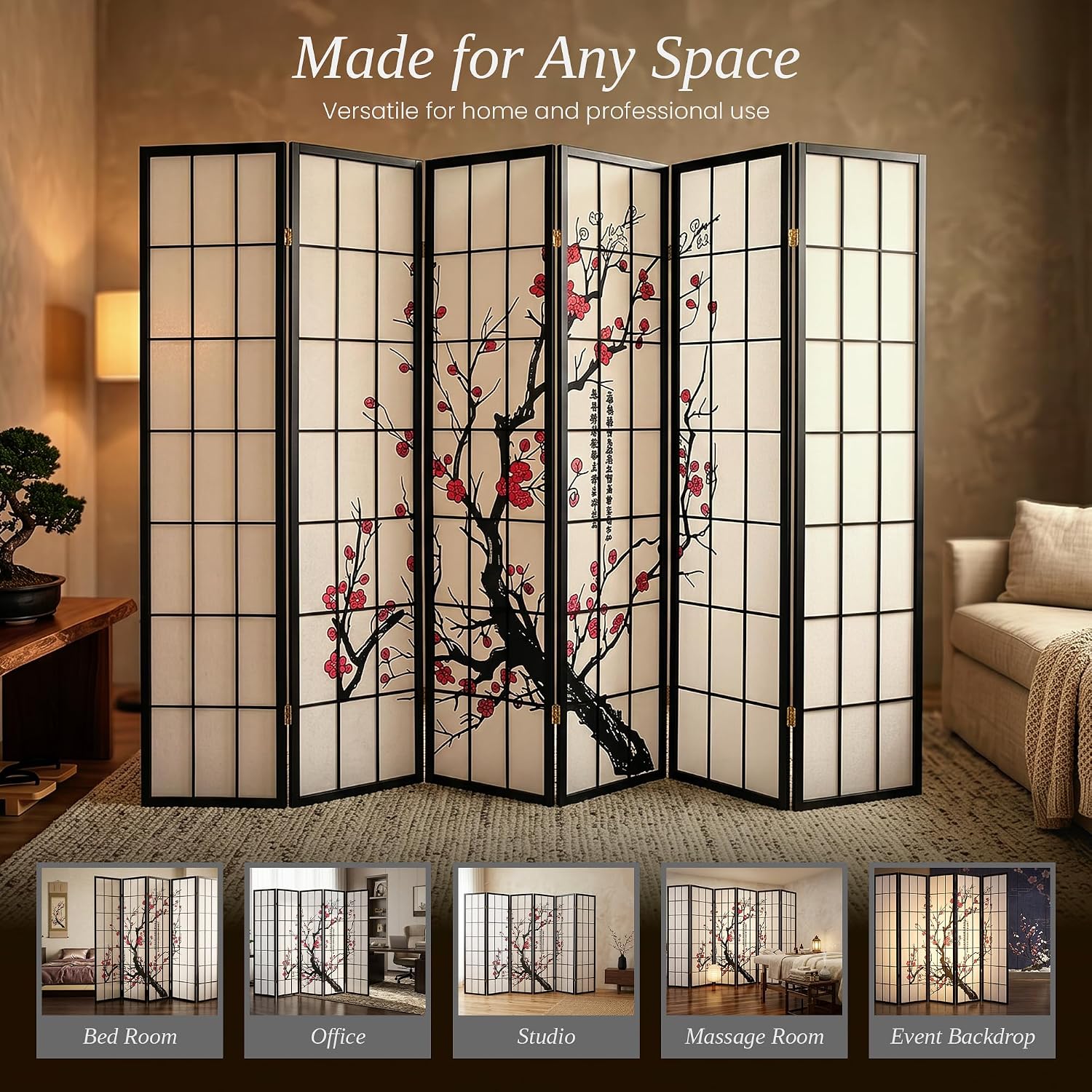 6 Panelli Oda Bölücü Shoji Tar - Shoji Screen Divider incelemesi ve fiyatı