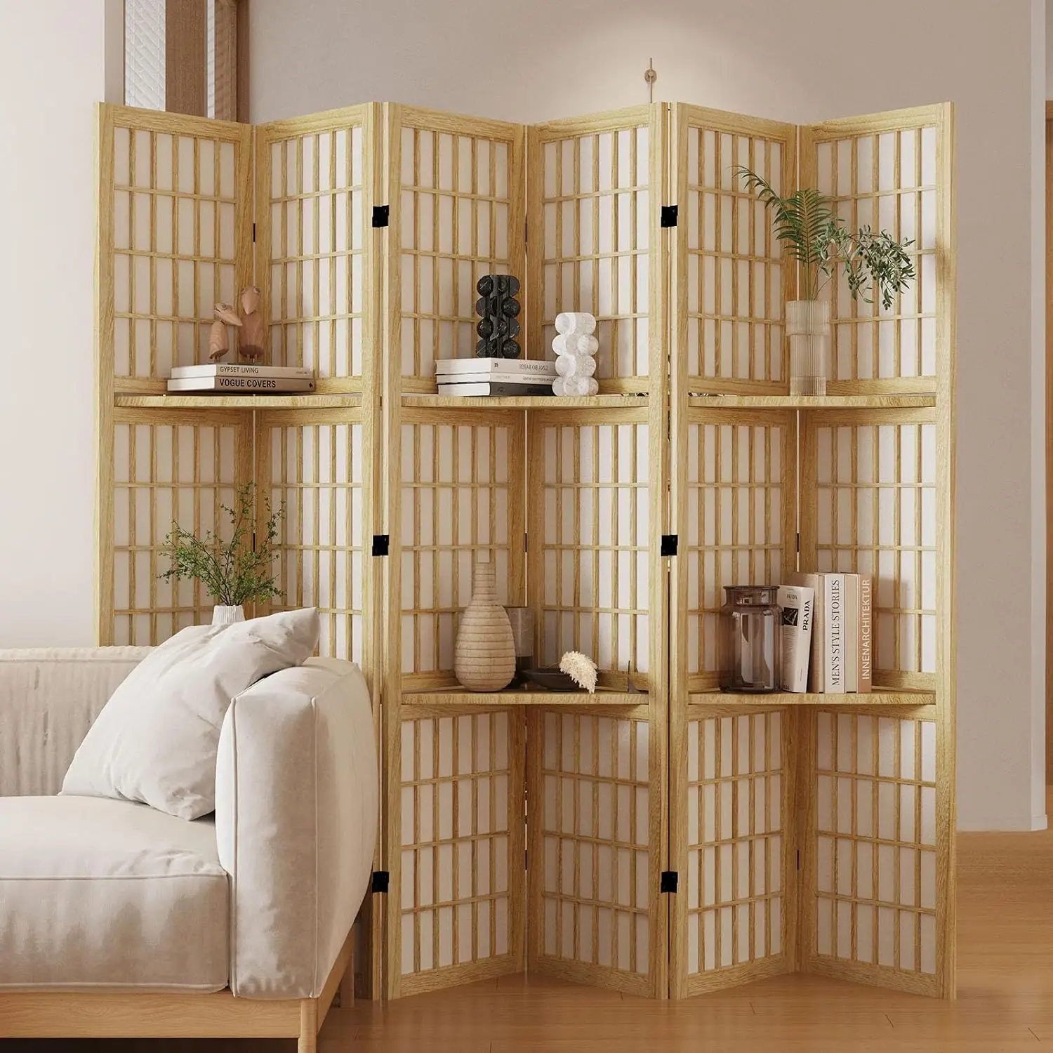 Raflı Oda Bölücü, 66,9 İnç Yük - Shoji Screen Divider incelemesi ve fiyatı